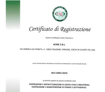 UNI EN ISO 14001 - anteprima certificazione