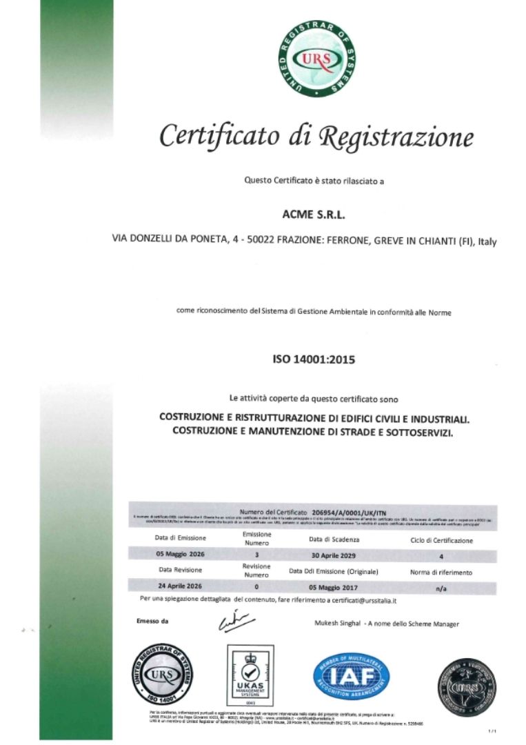 UNI EN ISO 14001 - anteprima certificazione