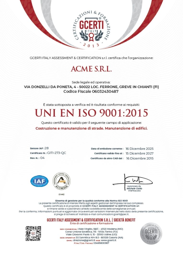 UNI EN ISO 9001:2015 - anteprima certificazione